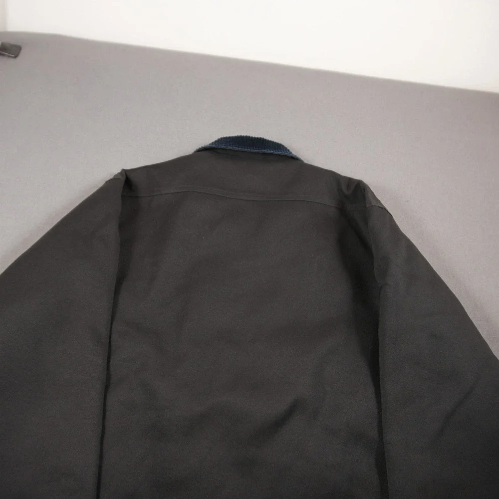 Corduroy Collar Quilted Lined Men Jacket XL Work Utility Nylon Chore Black